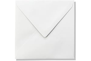 Cards & Crafts - Enveloppes carrées de luxe - 15 x 15 cm - 110 g/m² - fermeture à rabat (Blanc, 50)