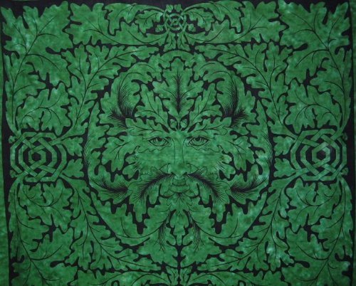 Greenman Tapestry Celtic Mythology Bedspread Wall Decor by India Arts