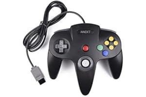 miadore Rétro N64 câblé Manette,Plug and Play,Joystick Manette de jeu pour console N64 (Noir)