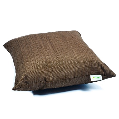2 Stück wasserdicht Überwurf Kissenbezüge mit Reißverschluss, Art zu echten Home Dekorative Polyester Kissen Fällen für Sofa, Stuhl, Bank, Auto und Patio-Möbel, 45,7 x 45,7 cm coffee