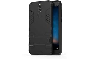 Huawei Mate 10 Lite Funda, MHHQ 2in1 Armadura Combinación A Prueba de Choques Heavy Duty Escudo Cáscara Dura PC +TPU Case Cover con soporte para HUAWEI Mate 10 Lite/HUAWEI Maimang 6 -All Black