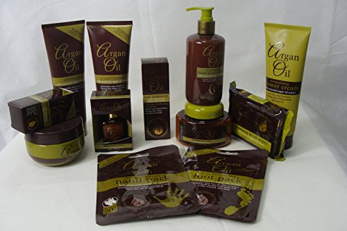 Special Offer- Argan Oil Complete Range Deluxe Pampering Spa Set Contains: Shampoo & Conditioner, Hair Treatment, Hair Mask, Body Butter, Night Serum, Hand & Body Wash, Shower Cream, Face Wipes, Hand & Foot Pack Treatment