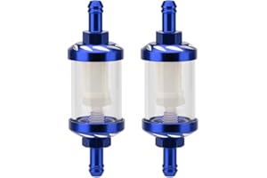 Youery Benzinfilter, Aluminium Heizölfilter, abnehmbarer Filterbecher, für Motorradanschlüsse mit einem Außendurchmesser von 8 mm und einem Innendurchmesser von 6 mm.