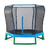 Plum Kinder Trampolin, mit Schutzumrandung, 2,1 m Durchmesser, Blau / Grün - 2
