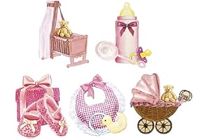 ‎IDEEN MIT HERZ Ideen mit Herz 3-D Motive, ausgestanzt, ca. 7-10 cm, 10 Stück im Beutel | Bilder zum Basteln & Dekorieren | Grußkarten selber machen | Bildmotive für Scrapbooking & DIY-Deko (Baby Mädchen)