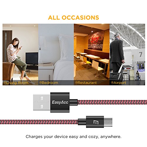 EasyAcc Cable Micro USB Carga R pida de Nil n para Dispositivos Android Samsung Kindle Sony Nexus Motorola BQ LG 3 Metro Rojo y Gris reviews EasyAcc Cable Micro USB Carga R pida de Nil n para Dispositivos Android Samsung Kindle Sony Nexus Motorola BQ LG 3 Metro Rojo y Gris