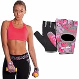 Bionix Weight Lifting Gloves For Women - Pink Neoprene Gel Padded Ladies Fitness Exercise Gym Fingerless Grip Straps