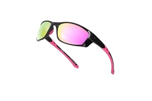 Myiaur Women Sports Sunglasses for Running Cycling UV400 Protection Polarized Lens Lightweight Wrap Around Design M8140