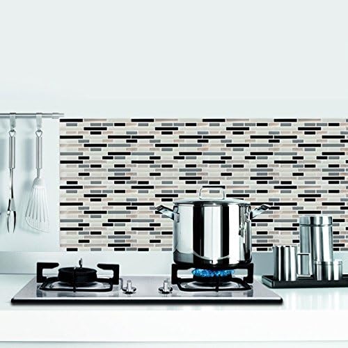 Smart Tile Sticker 10.25"x 10.25" Adhesive Vinyl Wall Tiles, Urban Oblong, (Pack of 10)