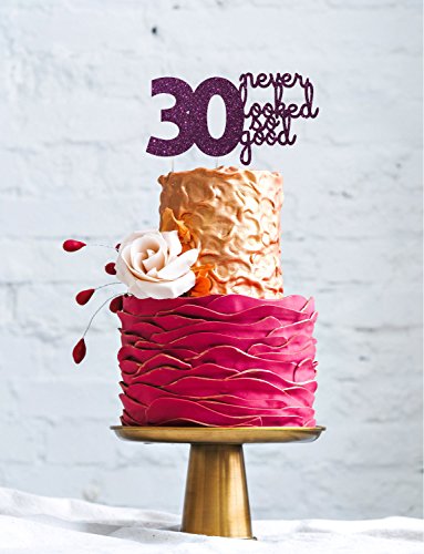 lissielou 30 sah noch nie so good Cake Topper, Glittery Dark Purple, 17.5cm wide x 11.6cm high (7in x 3.5in) - 2