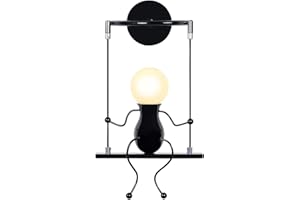 KAWELL Humanoid Creativo Applique da Parete Moderna Lampada da Parete Lampada a Muro Applique Candelabro Art Deco Max 60W E27 per Stanza dei Bambini, Camera da Letto, Scale, Swing