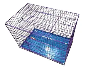 Lal Pet Dog Metal Cage (Blue, Large/91x56x67 cm)