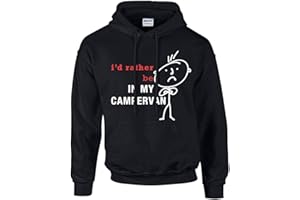 60 Second Makeover Limited Men's I'd Rather Be In my Campervan Hoodie Black Hoody Jumper Top Present Father Birthday Christmas Friend Daddy Gift Size