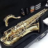 saxofon tenor yamaha segunda mano  Saxofón tenor T-992 para música, diseño de club antiguo, color dorado, lacado profesional, saxofón tenor, con funda, cañas de cuello, boquilla