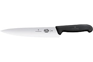 AS ONE Victorinox Fibrox Cuchillo de cocina y de trinchar con una longitud de 19 cm y fabricado en nailon de color negro