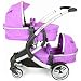 iSafe Tandem Pram me&you - Plum (Purple) + All Raincovers
