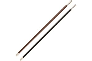Y-H Hy School Leather Show Cane With Silver Caps Black