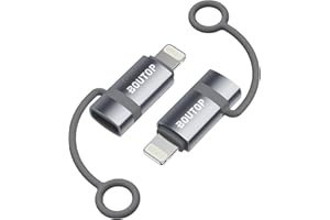 BOUTOP [Apple MFi Certified 36W USB C to Lightning Adapter for Fast Charging, USB C Female to Lightning Male Adapter for iPhone 14 13 12 11 Pro Max, iPad Pro [2 Pack, Light Grey], Not for Audio/OTG