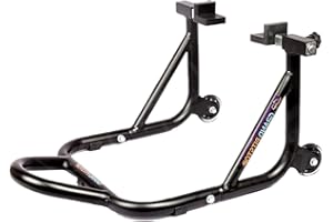 Grand Pitstop Béquille d'atelier arrière universelle pour roues de skate attachées au vélo avec repose-bras oscillant (démontable) (Black)