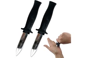 QEDBOJE Verschwindete Trickmesser Einziehbare Klinge Gefälschte Theatermasser Zaubermesser Kunststoff Scherzartikel Zaubertrick Requisiten für Kinder Erwachsene Aprilscherz Klassisch Stil 2PCS