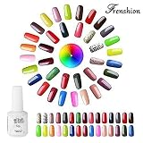 Frenshion 15ML/pc Lot de 10 Esmaltes de Uñas Semi Permanente Gel Polish Soak Off UV LED Nail Art Manicura Duradero