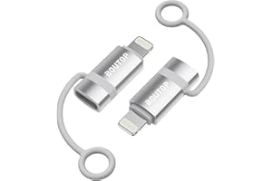 BOUTOP [Apple MFi Certified 36W USB C to Lightning Adapter for Fast Charging, USB C Female to Lightning Male Adapter for iPhone 14 13 12 11 Pro Max, iPad Pro/Air [2 Pack, Silver], Not for Audio/OTG