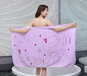 Temoli Bathrobe for Women , Towel Bathrobe for Women 80 x 130 cm. Pack of 1 (Purple)