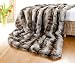 Produktbild Edle Premium Felldecke aus Webpelz Wolf grau-braun 170x220cm