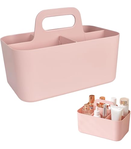 Korb-Organizer Mit Griff – 5 Fächer, Stapelbar, 25x15x11 Cm, Weiß, Für Büro & Basteln
