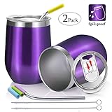 【Unzerbrechliche Kaffeetasse】 Die Tasse besteht aus hochwertigem Edelstahl, der spülmaschinenfest ist und weder die Geschmacksstoffe noch und der Deckel besteht aus ABS, wodurch das Spritzen der Flüssigkeit vermieden werden kann. Das Weinglas ist leicht zu reinigen.