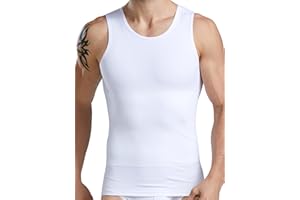 HANERDUN Camisa de Compresión sin Mangas de Los Hombres Body Shaper Chaleco Reductor Adelgazantes Tops de Tanques de Fitness
