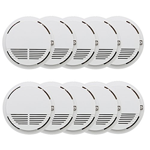Hengda® Rauchmelder Feuermelder Kohlenmonoxid Alarm CE RoHS nach EN Batterie Gasmelder (10 Stück)