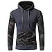 Produktbild JYJM Herren Camouflage Print Kapuzen Pullover Herren Camouflage Stitching Langarm Shirt Herren Casual Hoodie Herren Känguru Tasche Shirt Herren Sport Shirt Herren Kapuzen Hoodie Herren Kurzarm Shirt