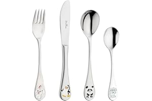 PINTINOX, Set 8 Posate Bambino in Acciaio Inox, Set composti da forchetta, Coltello, Cucchiaio e cucchiaino