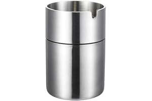 CHINGDE Geoyien Edelstahl Aschenbecher, Aschenbecher Draußen, Metall Aschenbecher, Aschenbecher Wind, Auto Aschenbecher für Garten, Büro, Haushalt (Groß)