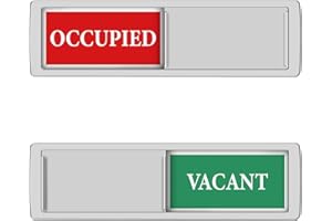 DRILBUR Privacy Sign - Vacant Occupied Sign for Home Bathroom Office Restroom Conference Hotel Hospital, Easy to Read Non-Scratch Magnetic Slider Door Indicator Sign with Clear, Bold & Colored Text