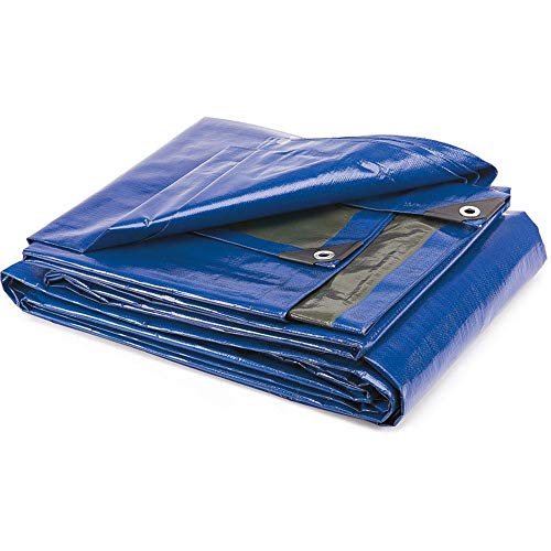 Tela impermeable con ojales, 3 x 5 m, color azul