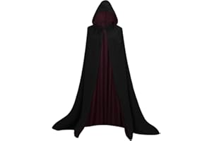 ULIFE MALL Hooded Cape Halloween Hooded Cape Cloak Unisex Adult Vampire Witch Cosplay Accessories Fancy Dress Costume Halloween Masquerade Party-150cm