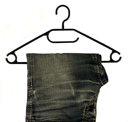 Sustania Kleiderbügel 50 Stück Wäschebügel Kunststoff drehbar SCHWARZ - 6