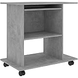 vidaXL Scrivania per Computer Grigio Cemento 80x50x75 cm in Truciolato