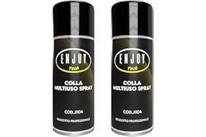 ENJOY TECH Colla Multiuso Spray 400ML, azione rapida, incollaggi su metallo, plastica, legno, extra forte e permanente per tappezzeria, stoffa, carta, cartone, gomma, pelle (2)