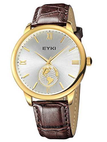 Alienwork Quarz Armbanduhr modisch Quarzuhr Uhr elegant weiss braun Leder YH.ET8846-02 Alienwork Quarz Armbanduhr modisch Quarzuhr Uhr elegant weiss braun Leder YH.ET8846-02