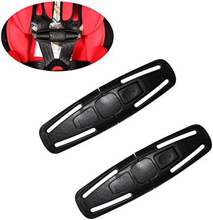 2 Pack Car Seat Belt Safe Lock, VIVAK Black Car Safety Seat Strap Belt Lock Car Child Clip Buckle for Baby