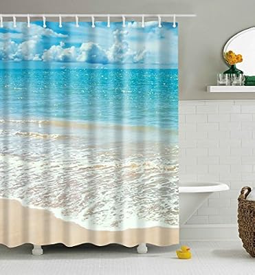 qile Rideau de Douche , Imperméable Anti-moisissures Lavable Polyester Tissu Rideaux de Salle de Bains, 180 x 180cm (Style-1)