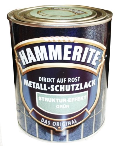 Hammerite Metall-Schutzlack, 750 ml, Struktur-Effekt Grün Glänzend, Rostschutz und Lackierung in einem