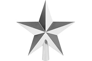 DERAYEE Glitzernde Weihnachtsbaumspitze,Stern Weihnachtsbaumschmuck Baumspitze Weihnachten für Weihnachtsbaum,Weihnachtsbaum deko (Hellsilber)