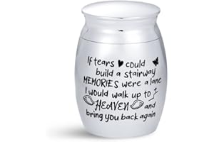 SBI Jewelry Angel Wings Love Family Small Urn for Human Ashes for Grandpa Mum Grandma Dad Mother Father Sister Brother Memorial Keepsake Cremation Urns for Ashes Walk Up To Heaven