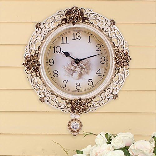 GuoEY Salon of European style of watches and clocks Wall Clock rural decorations creative walls of the personality of the pendulum clock mode wall Quartz pocket watch Mute Bell (color # 3)