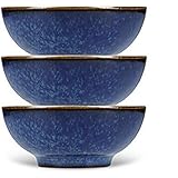 Mikasa Satori Ciotole Giapponesi da Immersione in Porcellana, Confezione Regalo, Colore Blu Indaco, 8 cm, Set da 3 Pezzi