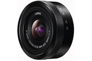 Panasonic Lumix 12-32mm F3.5-5.6 | Objectif Zoom Standard H-FS12032E-K (Grand angle 12mm, Stabilisé, equiv. 35mm : 24-64mm) Noir – Compatible monture Micro 4/3 Panasonic & Olympus